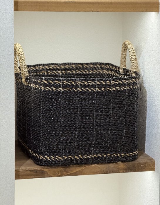 Корзина плетеная Olive Black 42х43 из натурального бананового волокна - купить Плетеные корзины по цене 6720