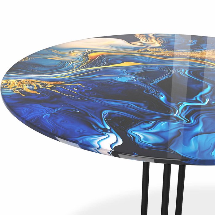 Кофейный стол Cosmic сине-золотого цвета - лучшие Кофейные столики в INMYROOM