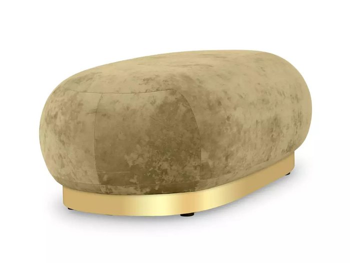 Банкетка Lucca светло-коричневого цвета с золотым основанием - лучшие Банкетки в INMYROOM