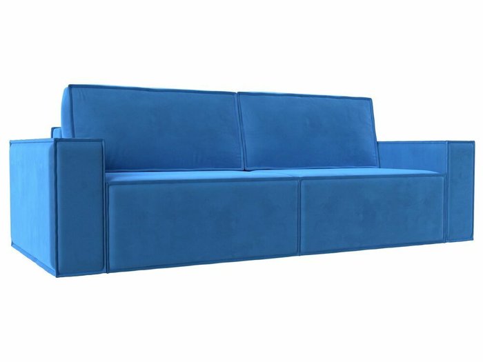 Прямой диван-кровать Куба голубого цвета