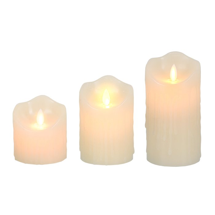 Набор из трех светодиодных свечей белого цвета - лучшие Свечи в INMYROOM
