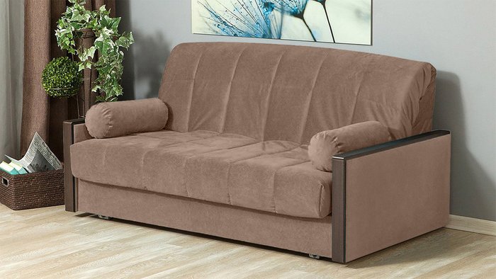Диван-кровать Росанна светло-коричневого цвета - купить Прямые диваны по цене 66100.0