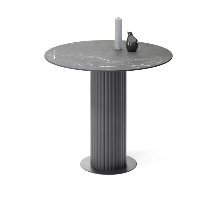 Обеденный стол круглый Фулу черного цвета - купить Обеденные столы по цене 57587.0