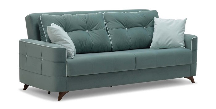 Диван-кровать Сохо серо-голубого цвета  - купить Прямые диваны по цене 26530.0
