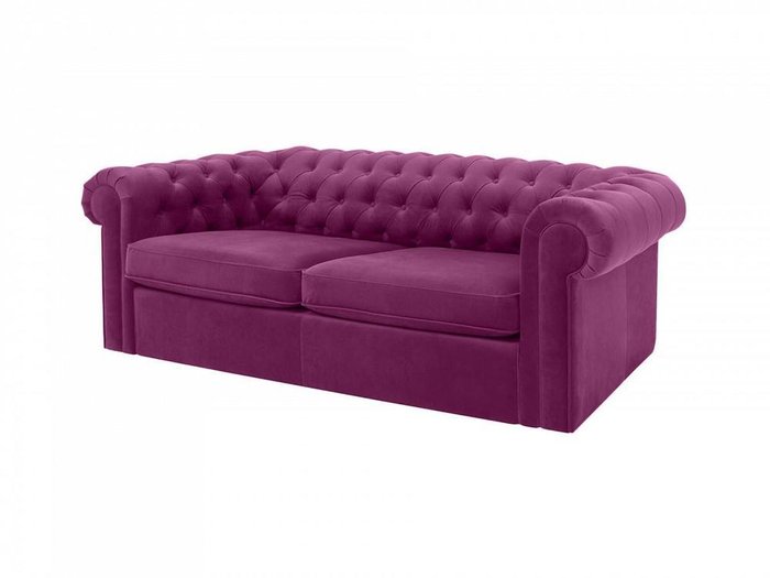 Диван Chesterfield фиолетового цвета  - купить Прямые диваны по цене 87750.0