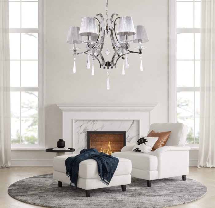 Хрустальная подвесная люстра Lumina Deco Venisia LDP 8810-6 SL - лучшие Подвесные люстры в INMYROOM