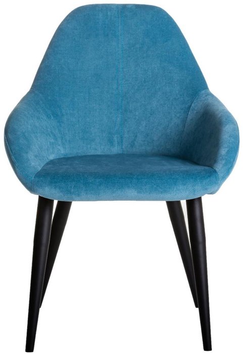 Стул Kent синего цвета с черными ножками - лучшие Обеденные стулья в INMYROOM