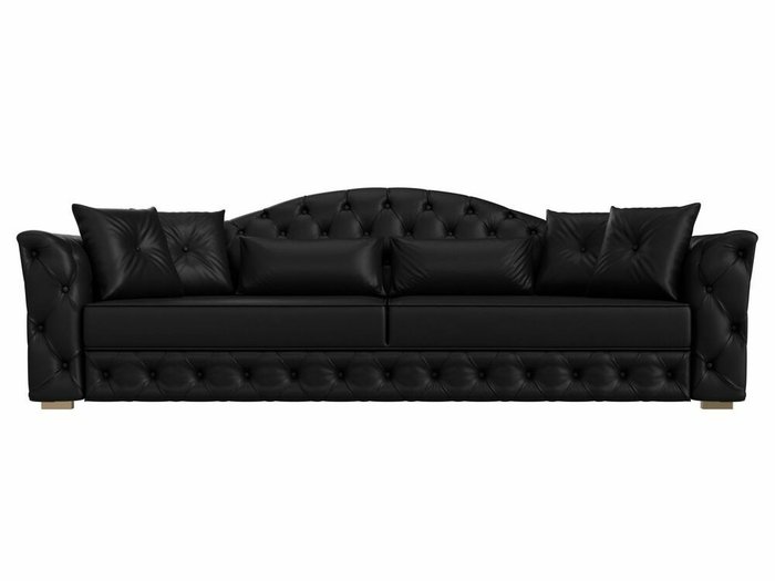 Прямой диван-кровать Артис черного цвета (экокожа) - купить Прямые диваны по цене 69999.0