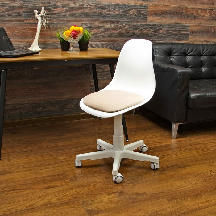 Кресло Смузи бело-бежевого цвета - купить Офисные кресла по цене 5990.0