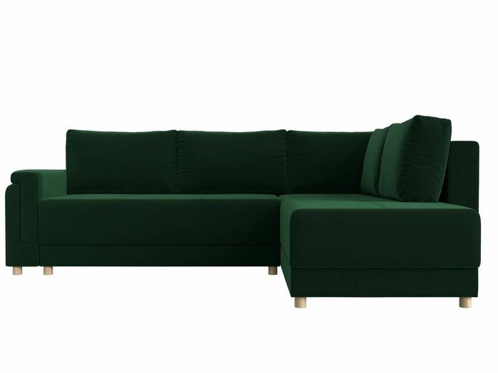 Угловой диван-кровать Лига 024 зеленого цвета правый угол - купить Угловые диваны по цене 69999.0