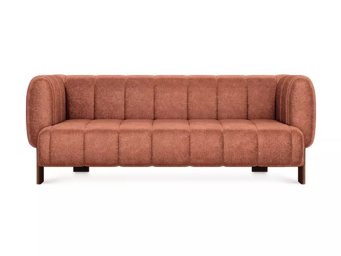 Диван Cassis красного цвета с коричневыми ножками - купить Прямые диваны по цене 89100
