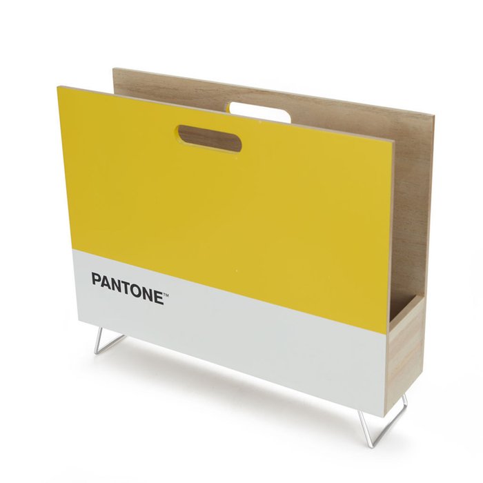Газетница Pantone бело-желтого цвета