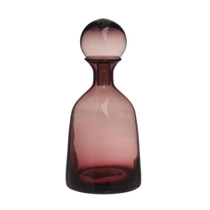 Стеклянная бутыль с крышкой розового цвета 