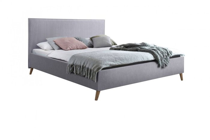 Кровать Нарсис без  подъемного механизма серого цвета  160х200 - лучшие Кровати для спальни в INMYROOM
