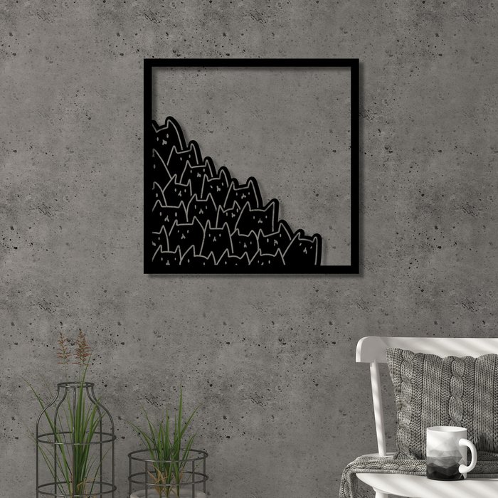 Панно Wall Art черного цвета - купить Декор стен по цене 7011.0 Панно Wall Art черного цвета - купить Декор стен по цене 7011.0