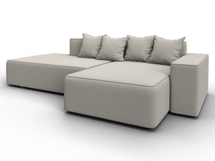 Угловой диван-кровать Лига-079 светло-бежевого цвета правый - купить Угловые диваны по цене 68990