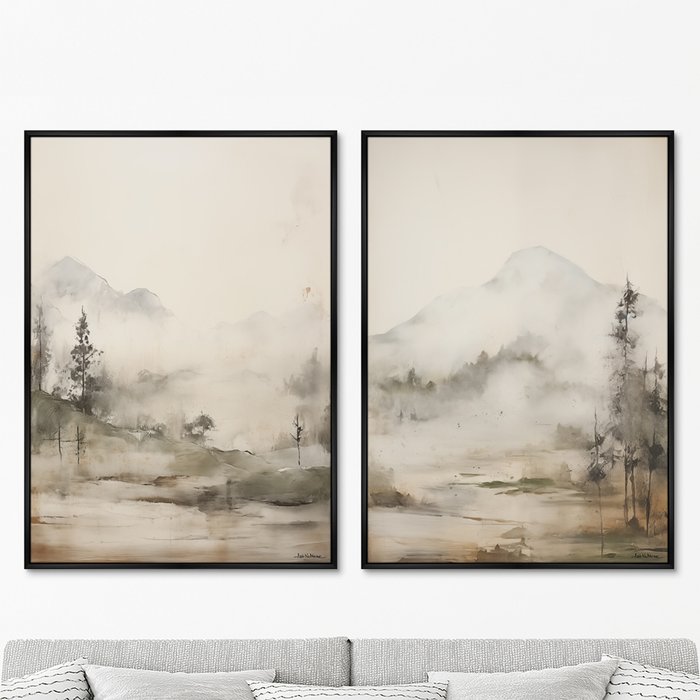 Набор из двух репродукций картин Landscape collection, Mountain Mist, 2024г. - купить Картины по цене 49998.0