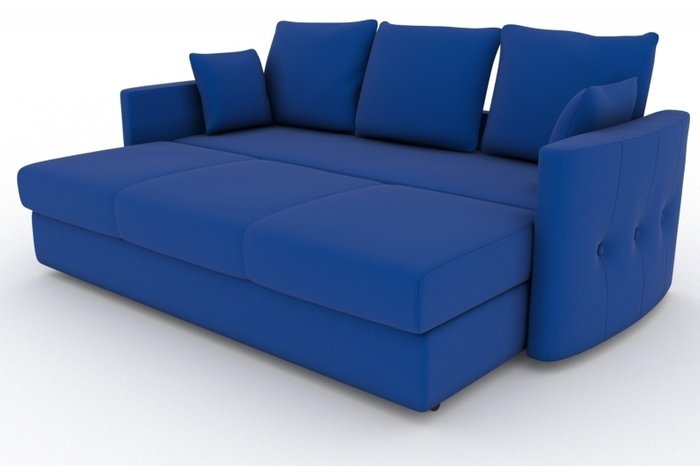 Прямой диван-кровать Луна синего цвета - купить Прямые диваны по цене 16000.0