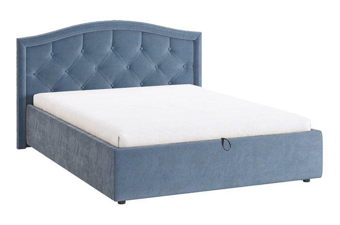 Кровать Верона 2 140х200 темно-синего цвета с подъемным механизмом 