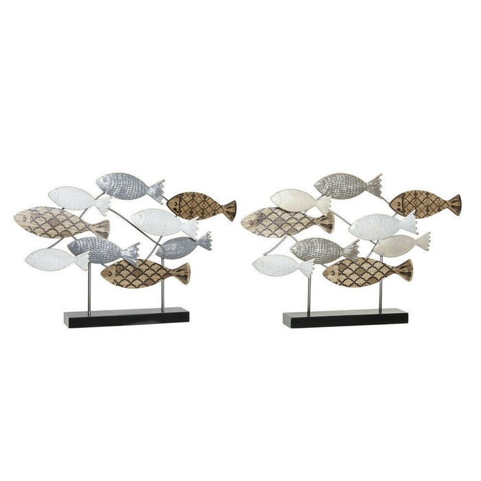 Декоративная фигура 65,4 x 9,5 x 43 cm Чёрный Синий Коричневый Спирали (2 штук)