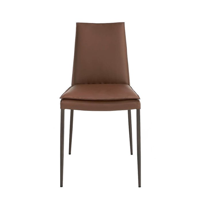 Стул коричневого цвета с металлическим каркасом - лучшие Обеденные стулья в INMYROOM