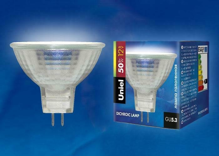 Лампа галогенная Uniel GU5.3 50W прозрачная MR-16-50/GU5.3 00483 - купить Лампочки по цене 60.0