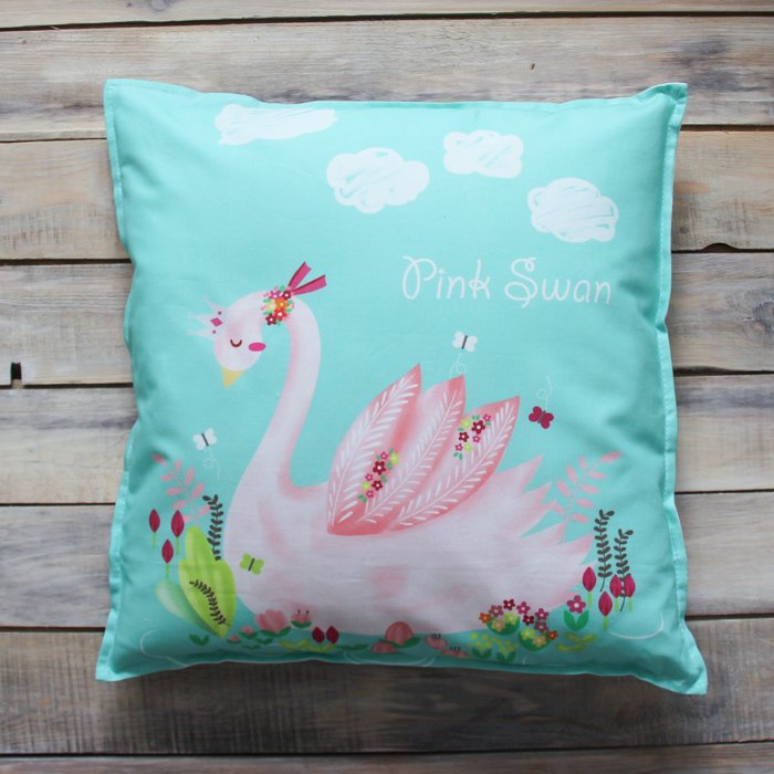 Подушка Pink Swan из 100% хлопока