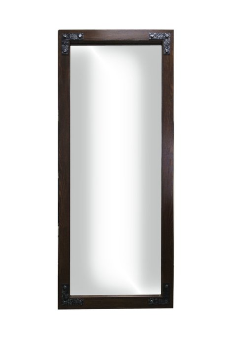Зеркало настенное Авиатор в раме коричневого цвета