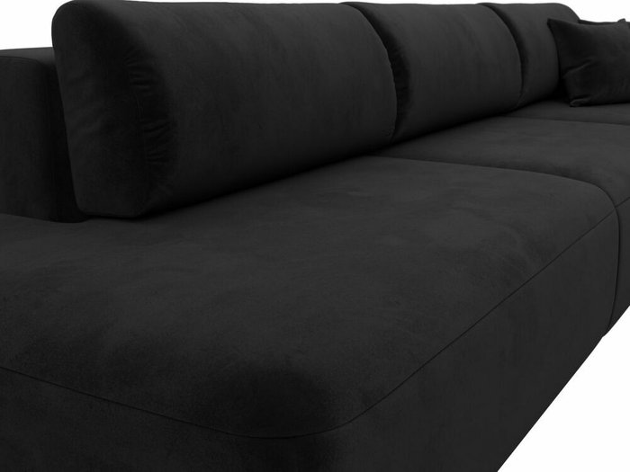 Диван-кровать Лига 036 Модерн Лонг черного цвета с правым подлокотником - лучшие Прямые диваны в INMYROOM