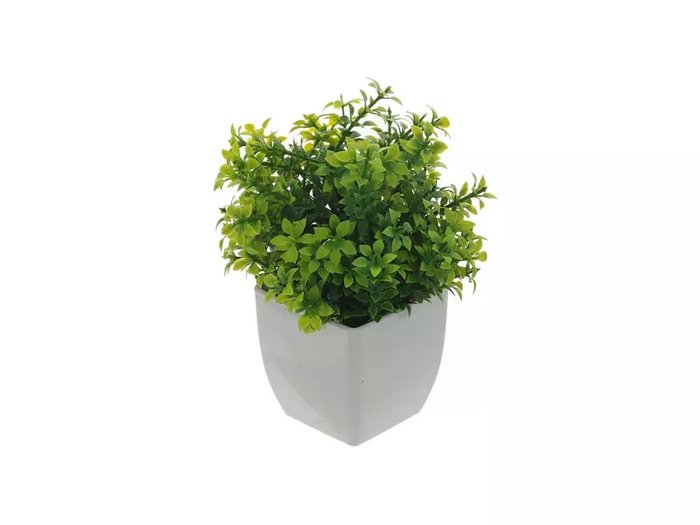 Цветок искусственный Зелень в белом горшке - купить Декоративные цветы по цене 450.0