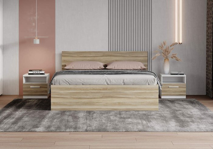 Кровать Mariana 160х200 цвета ясень анкор - лучшие Кровати для спальни в INMYROOM