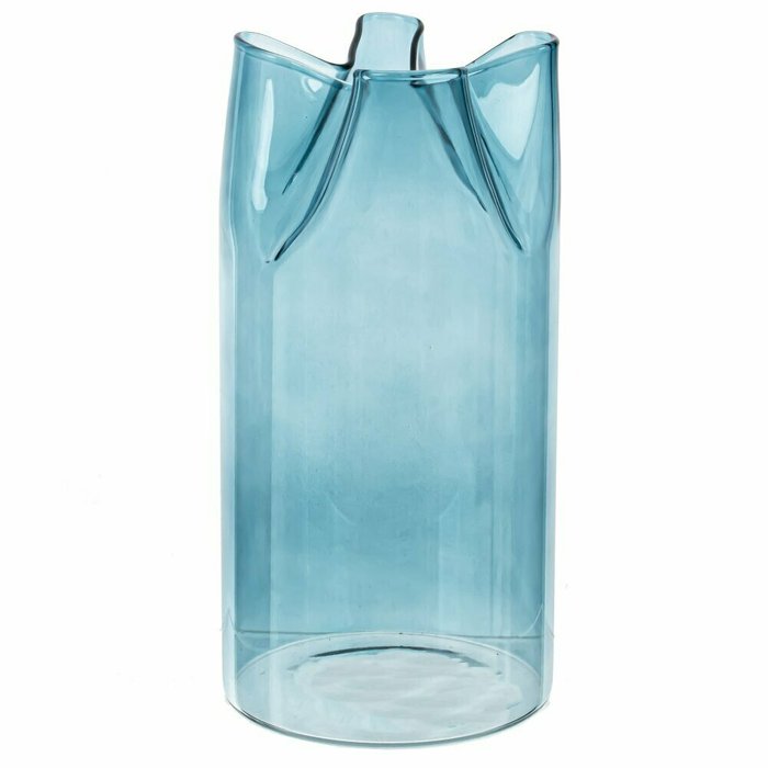 Стеклянная ваза H18 голубого цвета