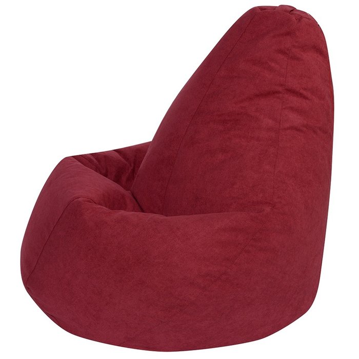 Кресло-мешок Груша 2XL в обивке из велюра бордового цвета - купить Бескаркасная мебель по цене 5190.0