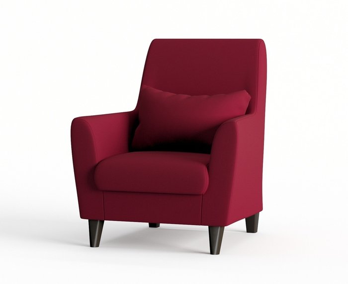 Кресло из велюра Кастилия бордового цвета