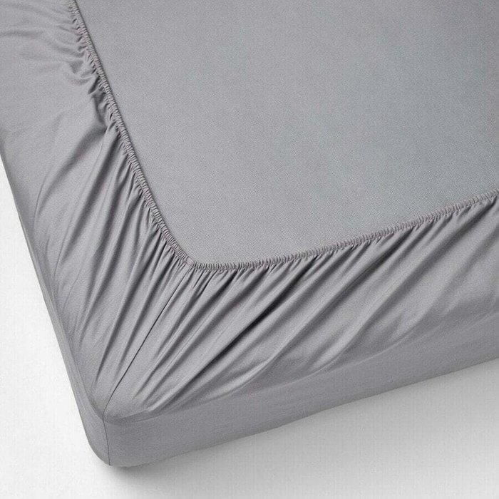 Постельное белье на подкладке, серое, 180х200 см - лучшие Простыни в INMYROOM