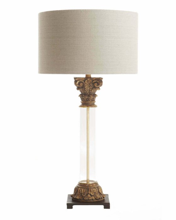 Настольная лампа Миконос с бежевым абажуром