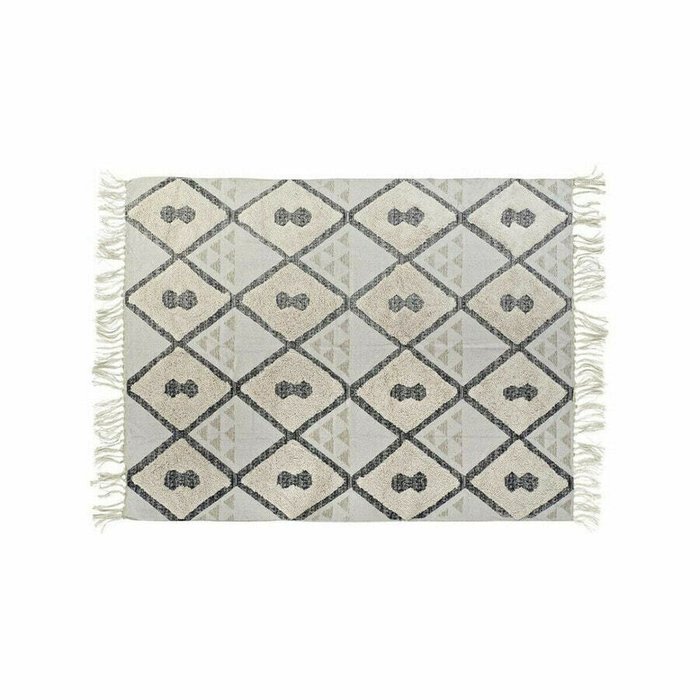 Ковер из полиэстера и хлопка 120x180 бежево-серого цвета