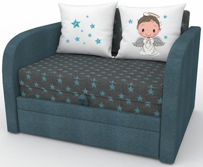 Детский диван-кровать Малыш темно-синего цвета