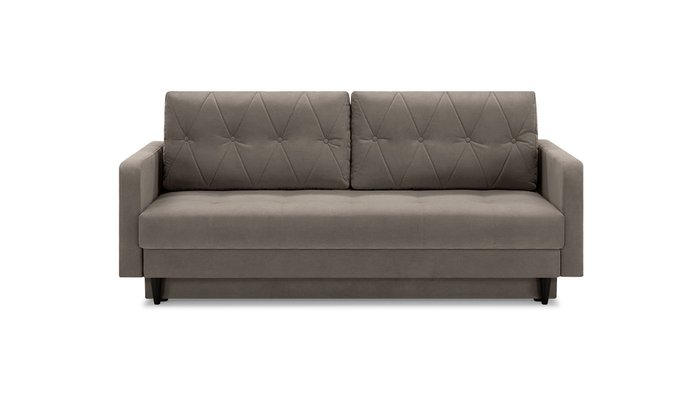Прямой диван-кровать Бостон Лайт серо-бежевого цвета