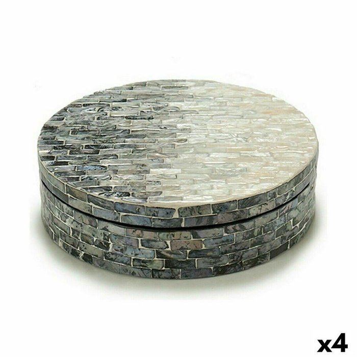 Декоративная коробка Белый Чёрный Серебристый Перламутр ДСП 25 x 8,5 x 25 cm (4 штук)
