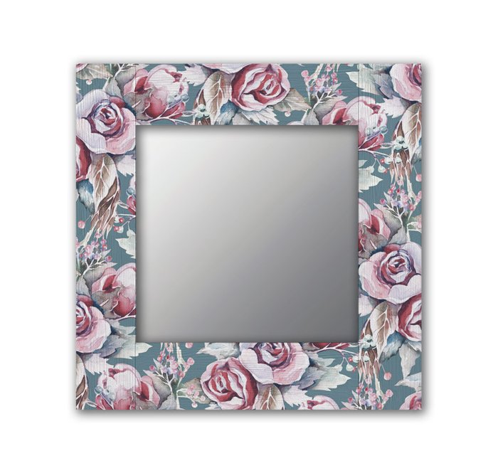 Настенное зеркало Розы 50х65 розового цвета - купить Настенные зеркала по цене 13190.0