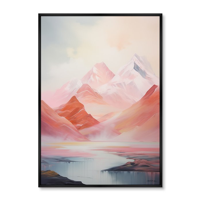 Репродукция картины Landscape collection, Pink Mountains, No 2, 2024г.