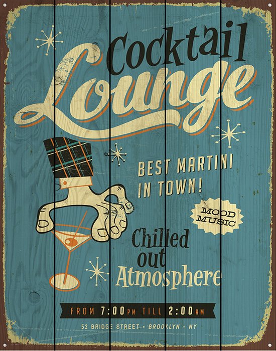 Картина на досках Коктель Lounge 120 х 180 см