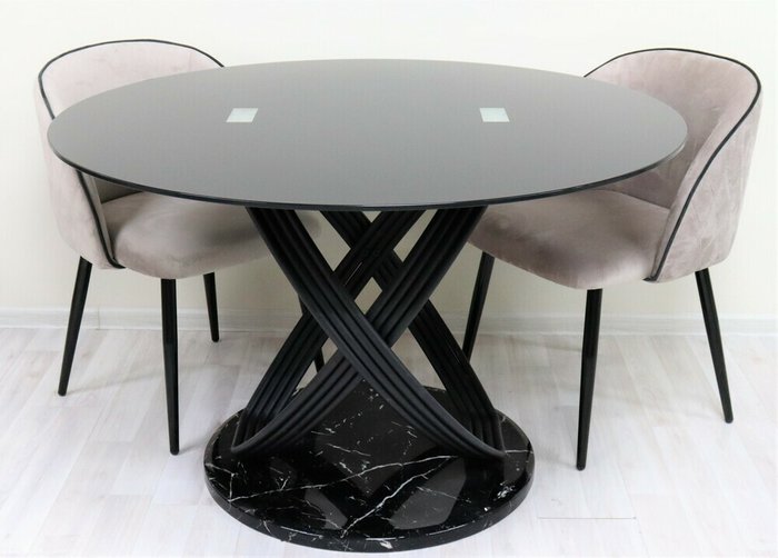 Стол обеденный Ореон черного цвета - купить Обеденные столы по цене 73464.0