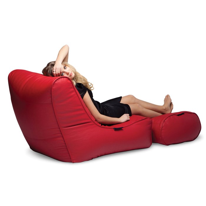 Бескаркасное кожаное кресло Ambient Lounge Fiorenze™ Leather Sofa - Mode Red (красный) - лучшие Бескаркасная мебель в INMYROOM