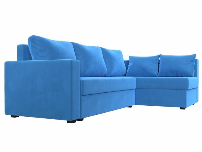 Угловой диван-кровать Мансберг голубого цвета правый угол - лучшие Угловые диваны в INMYROOM