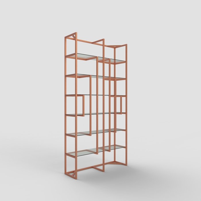 Стеллаж "Leon" бронзовый с тонированным стеклом (2000х900х300)