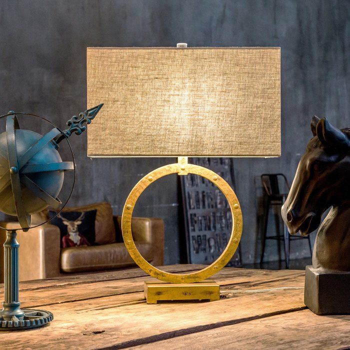 Настольная лампа Омега с бежевым абажуром - купить Настольные лампы по цене 30000.0