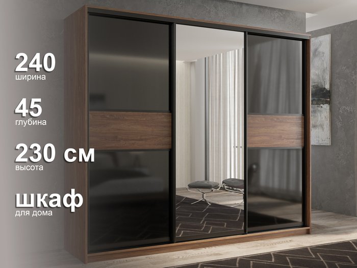 Шкаф-купе Кааппи-9 240 М цвета Морское дерево винтаж  - лучшие Шкафы-купе в INMYROOM