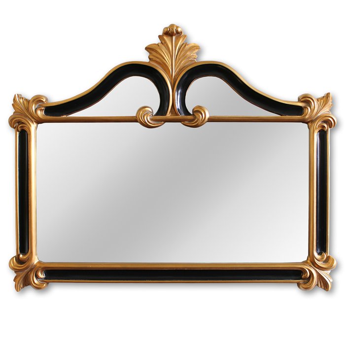 Настенное зеркало Франческо в раме черно-золотого цвета